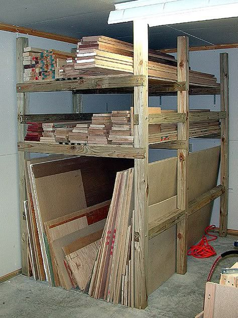 Screw Storage Ideas, Diy Lumber Storage, Lumber Storage Rack, Lumber Rack, Wood Storage Rack, Lumber Storage, Diy Storage Rack, Storage Idea, Diy Garage Storage