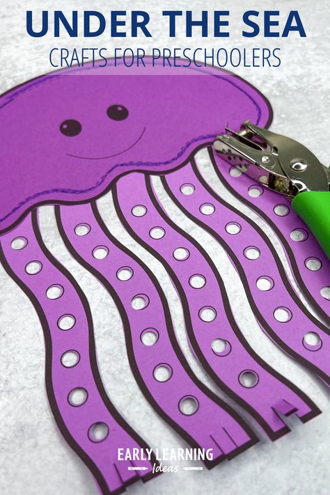 Sea Crafts For Preschoolers, Ocean Activities Preschool, Early Learning Ideas, Ocean Theme Crafts, Ocean Animal Crafts, Octopus Crafts, Under The Sea Crafts, Jellyfish Craft, Turtle Crafts