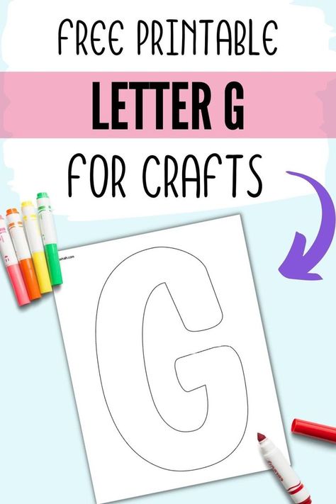 Letter G Printable, Letter Of The Week Crafts, Letter G Crafts, Letter Practice, Kids Printable Art, Free Wall Art, Free Printable Letters, Bubble Letter, Free Printable Wall Art