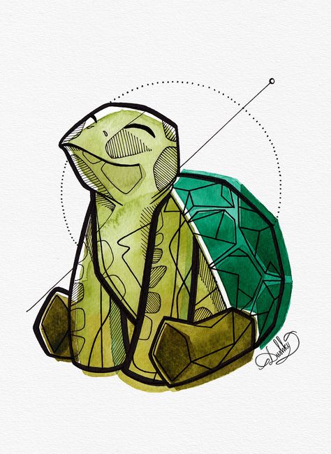 Cute Tortoise Drawing, Cute Turtle Drawings, Tortoise Drawing, Turtle Sketch, Geometric Series, Cute Tortoise, Turtle Tattoo Designs, Cartoon Turtle, Turtle Drawing