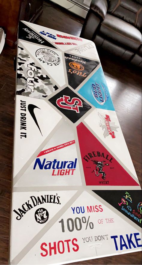 Beer Pong Table For Boyfriend, Beer Dye Tables, Drinking Tables Painted, Drinking Table Ideas, Beer Pong Table Painted Men, Ping Table Painted College, Painted Pong Table Boys, Beer Dye Table Designs, Die Tables Painted