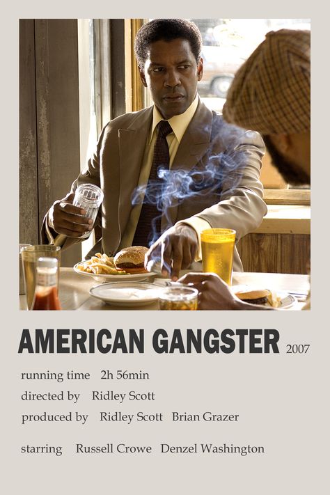 "American Gangster" minimalistic polaroid movie poster Black Gangster Aesthetic, Mob Movies, Polaroid Movie Poster, American Gangster, A Bronx Tale, Indie Movie Posters, Gangster Films, Movies To Watch Teenagers, Gangster Movies