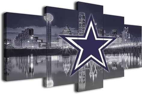 Amazon.com: Dallas City Cowboys American Football Poster Sports Pattern Canvas Wall Art Print Pattern Artwork Home Decor Large Frame Painting Ready to Hang 5Pcs (Framed,30x40x2pcs+30x60x2pcs+30x80cmx1pcs): Posters & Prints Dallas Cowboys Room Decor, Dallas Cowboys Bedroom, Dallas Cowboys Theme, Dallas Cowboys Crafts, American Football Poster, Dallas Cowboys Decor, Cowboy Wall Art, Cowboys Dallas, Sports Pattern