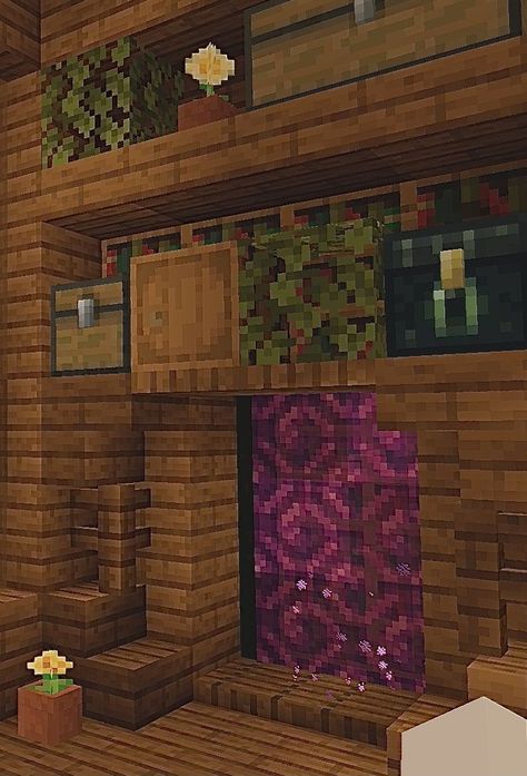 Cottage Core Minecraft House Interior, Minecraft Balcony Design, Minecraft Inside Decor, Minecraft Inside Houses Ideas, Inside Minecraft Houses Ideas, Minecraft Storage Room Ideas, Enchanting Room Minecraft, Minecraft Storage Room, Minecraft Beach House