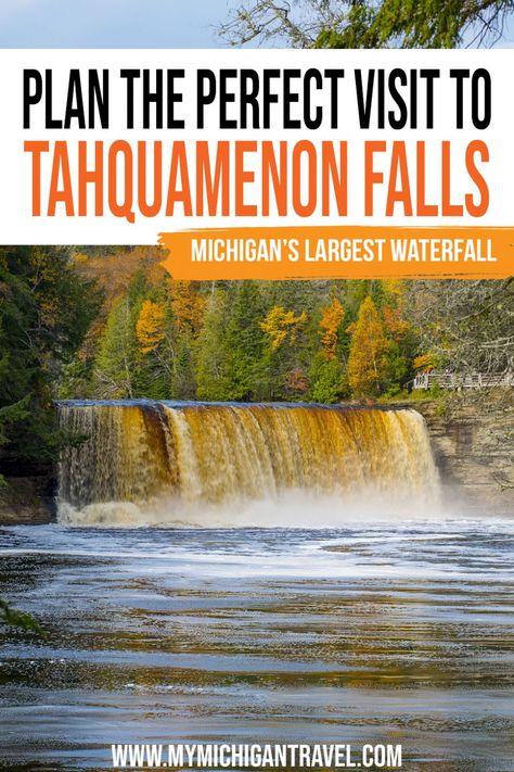 Things To Do In Michigan, Michigan Waterfalls, Up Michigan, Michigan State Parks, Tahquamenon Falls, Upper Peninsula Michigan, Michigan Road Trip, Midwest Travel, Fall Camping