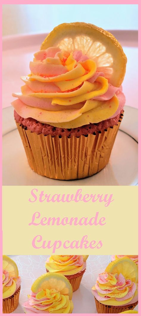 Lemonade Frosting, Raspberry Lemonade Cupcakes, Strawberry Chocolate Cake, Strawberry Lemonade Cupcakes, Strawberry Lemonade Cake, Homemade Strawberry Lemonade, Homemade Strawberry Cake, Starbucks Strawberry, Lemonade Cupcakes