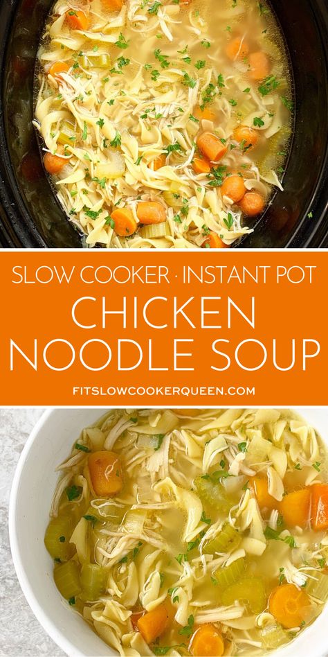 Instant Pot Chicken Noodle Soup, Instant Pot Chicken Noodle, Slow Cooker Chicken Noodle Soup, Healthy Chicken Soup, Easy Soup Recipe, Noodle Soups, Chicken Noodle Soup Crock Pot, Chicken Noodle Soup Easy, Pressure Cooker Chicken