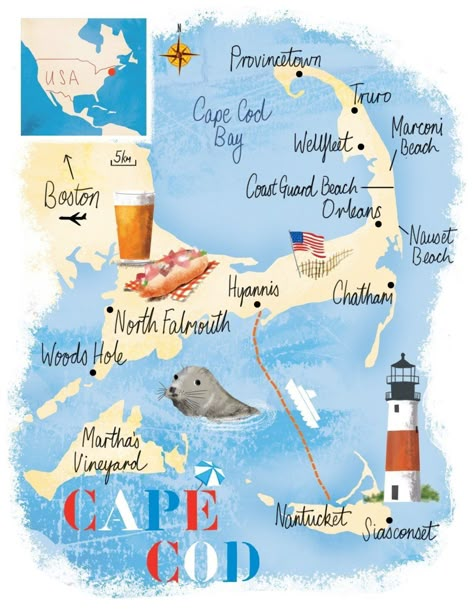 the best time to visit cape cod on a budget - map of cape cod - artist jessop Cape Cod Addition Ideas, Cod Aesthetic, Cape Cod Aesthetic, Cape Cod Travel, Cap Cod, Cape Cod Map, Cape Cod Bay, Cape Cod Vacation, Cape Wedding