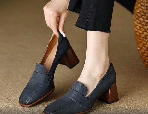 Co Ord Suit, Thick Heel Shoes, Backless Dress Summer, Block Heel Loafers, Buckle Shoes, Unique Beauty, Footwear Design Women, Classic Shoes, Thick Heels