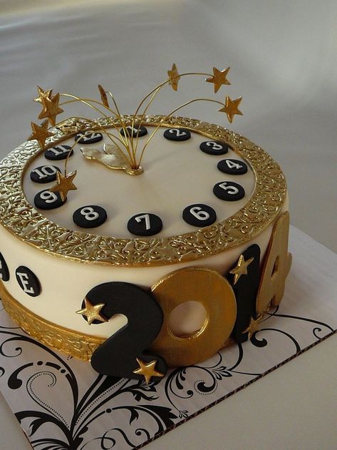 New Year Cake Decor New Years Birthday Cake, New Year Cakes Ideas, New Years Cookie Cake, Nye Cake Ideas, New Year’s Eve Cake Ideas, Thick Frosting Recipe, Simple New Year Cake Design, New Year Cake Design 2023, New Years Eve Cake Ideas