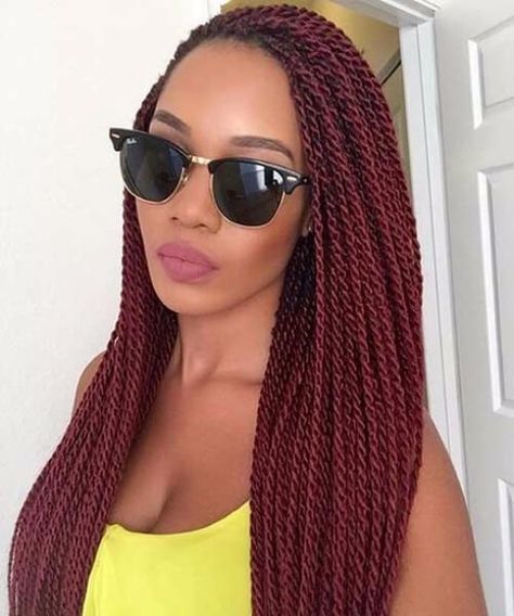 red senegalese twist Protective Hairstyles For Black Women, Senegal Twist, Red Braids, Senegalese Twist Crochet Hair, Senegalese Twist Hairstyles, Crochet Hair Extensions, Long Box Braids, Twist Styles, Senegalese Twist