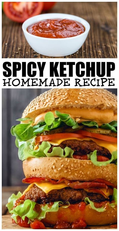 Whataburger Spicy Ketchup Recipe, Spicy Ketchup Recipe, 5 Minute Recipe, Spicy Ketchup, Ketchup Recipe, Cut Recipe, Tangy Bbq Sauce, Homemade Ketchup, Spice Mix Recipes