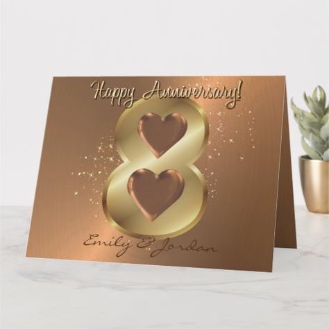 $9.2 | Personalised 8 Year Bronze Wedding Anniversary - 8th year wedding anniversary card, for wife, for husband, 8 year anniversary card, 8 year anniversary card husband, 8 year anniversary card wife, 8th wedding anniversary card, 8th anniversary bronze card, bronze wedding anniversary card, bronze 8th anniversary card Bronze Wedding Anniversary, 8 Year Anniversary, Happy Wedding Anniversary, 8th Wedding Anniversary, Bronze Anniversary, Bronze Wedding, Wedding Anniversary Card, 8th Anniversary, Anniversary Invitations