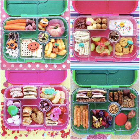 When it comes to Bento, the Yumbox bento boxes are the bees knees, so when  the lovely company got in touch and asked me to try out their new boxes I  jumped at the chance.   I love using silicone baking cups but it does get sticky and definitely  messy on a bumpy ride in a school bag on the wa Yum Box Lunch Ideas, Yumbox Lunch Ideas Kids, Kids Packed Lunch Ideas Uk, Yumbox Lunch Ideas, Simple Bento, Bento Inspiration, Food Alphabet, Kids Packed Lunch, Box Lunches