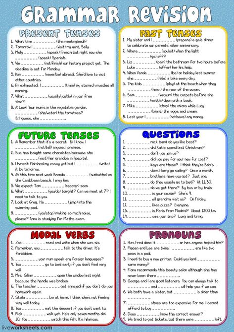 grammar interactive and downloadable worksheet. You can do the exercises online or download the worksheet as pdf. When And While Grammar Worksheet, Grammar Revision Worksheets, Grammar Activities Worksheets, Esl Grammar, Grammar Review, English Grammar Exercises, Grammar Exercises, Grammar Skills, English Grammar Worksheets