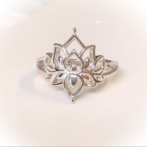 Beautiful Sterling Silver Lotus Flower Ring The Lotus Flower Is Regarded In Many Different Cultures, Especially In Eastern Religions, As A Symbol Of Purity, Enlightenment, Self-Regeneration And Rebirth. Its Characteristics Are A Perfect Analogy For The Human Condition: Even When Its Roots Are In The Dirtiest Waters, The Lotus Produces The Most Beautiful Flower. This Beauty Is Available In Sizes 6, 7, 8, And 9. Top Of Ring Height: 15.3mm Top Of Ring Width: 12.5mm Shank Width: 1.6mm Metal: 925 Ste Eastern Religions, Most Beautiful Flower, Lotus Flower Ring, Elegant Rings, Lotus Flower Necklace, Lotus Ring, The Human Condition, Lotus Jewelry, Pooja Room