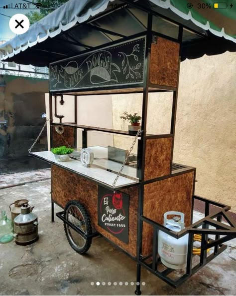 Food Stall Decoration Ideas, Food Stall Ideas, Foodtrucks Ideas, Gerobak Dorong, Food Stall Design, Bike Food, Mobile Coffee Shop, Mobile Food Cart, Hot Dog Cart