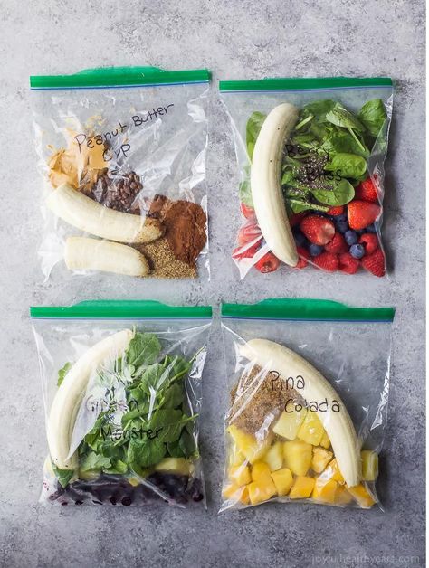 Freezer Smoothie Packs, Freezer Smoothies, Healthy New Year, Resep Smoothie, Smoothie Packs, Smoothies For Kids, Easy Smoothie Recipes, Easy Smoothies, Smoothie Recipes Healthy