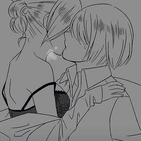 Kissing Drawing, Image Couple, Romance Art, Cute Couple Drawings, Yuri Anime, Attack On Titan Art, Soul Mate, Anime Love Couple, Couple Drawings