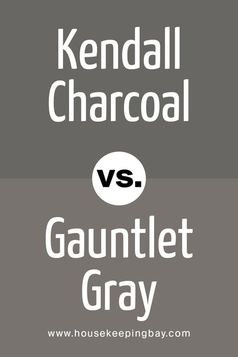 Kendall Charcoal vs Gauntlet Gray by Benjamin Moore Urbane Bronze Vs Kendall Charcoal, Kendall Charcoal Interior Doors, Urbane Bronze Interior Doors, Colors That Go With Urbane Bronze, Kendall Charcoal Benjamin Moore Exterior, Urbane Bronze Exterior House, Sw Gauntlet Gray, Bm Kendall Charcoal, Dark Gray House Exterior