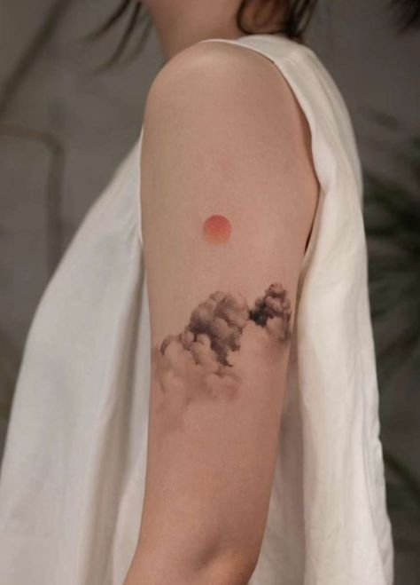 11+ Amazing Cloud Tattoos (A Complete Guide!) - artfulinkdesigns.com Luke Aesthetic, Black Cloud Tattoo, Types Of Cloud, Japanese Cloud Tattoo, Cloud Tattoos, Cloud Tattoo Sleeve, Cloud Tattoo Design, Aa Tattoos, Sky Tattoos