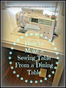 DIY Sewing machine table Sewing Machine Table Diy, Sewing Tables, Diy Sewing Table, Sewing Room Inspiration, Sewing Machine Tables, Sewing Spaces, Sewing Machine Table, Sewing Room Design, Sewing Cabinet