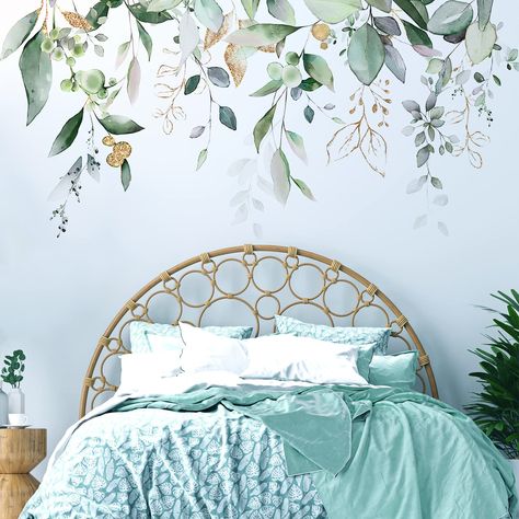 PRICES MAY VARY. 【🌿Upgraded Strong Adhesion】This wall stickers & murals are designed with a strong formula to ensure long-lasting results and preventing tears. Just peel and stick, removable and repositionable with no sticky residue. A fun way to dress up a rental or your own room. 【🌿Large Wall Decal】The tree wall decals come with 3 sheets, each sheet size: 38.6" x 15.0". Finished size: 69.7" x 30.0". Sufficient quantity can meet your daily usage and replacement, thus you can DIY according to Large Wall Decals, Floral Wall Decals, Plants Leaves, Living Room Plants, Wall Decals For Bedroom, Art For Bedroom, Flower Wall Decals, Vine Wall, Flower Wall Stickers