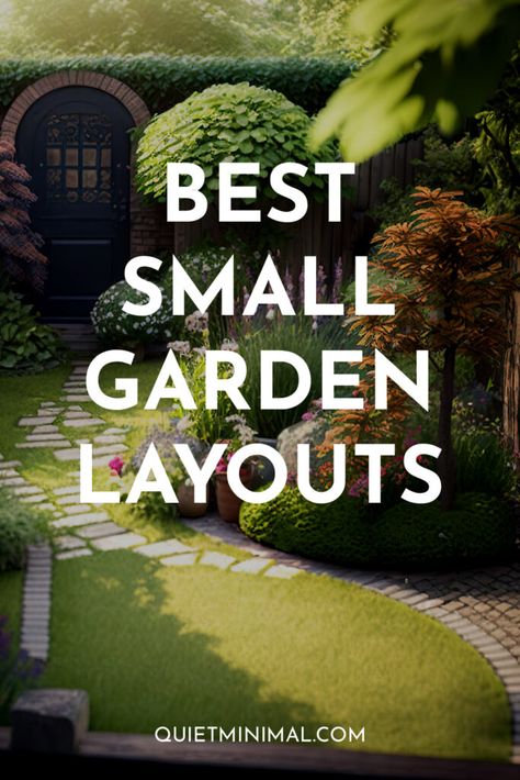 Best Small Garden Layouts - Quiet Minimal - Interior Design Inspiration & Ideas Quiet Garden Spaces, Small Garden Layout, Growing Vegetables In Pots, Walled Courtyard, Garden Layouts, Minimal Interior, Paved Patio, Colorful Plants, Small Space Gardening