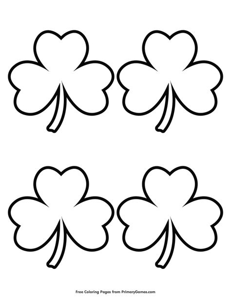 Free printable St. Patrick's Day Coloring Pages eBook for use in your classroom or home from PrimaryGames. Print and color this Simple Shamrock Outline 4 coloring page. Shamrock Outline, Shamrock Printable, Iris Folding Templates, Shamrock Template, Saint Patricks Day Art, St Patricks Crafts, St Patricks Day Crafts For Kids, Coloring Page Free Printable, St Patrick Day Activities