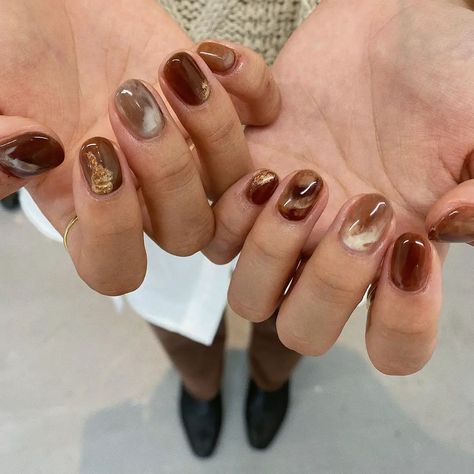 White Dress Casual, Brown Nail Designs, Brown Nail, Brown Nails Design, Hippie Nails, Fall Nail Art Designs, Casual Nails, Pretty Gel Nails, Fall Nail Art