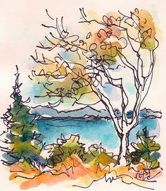 Loose Sketches, Watercolor Notecards, Travel Sketching, Watercolor Pens, Draw Watercolor, Urban Sketch, Watercolor Journal, Watercolour Inspiration, Watercolor Projects