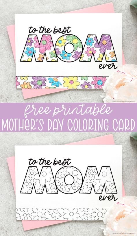 Free Printable Mother's Day Coloring Card | artsy-fartsy mama Mothers Day Cards Printable, Mothers Day Coloring Cards, Mothers Day Crafts Preschool, Mothers Day Cards Craft, Mothers Day Card Template, Easy Mother's Day Crafts, Mother's Day Printables, Diy Mother's Day Crafts, Mother's Day Projects