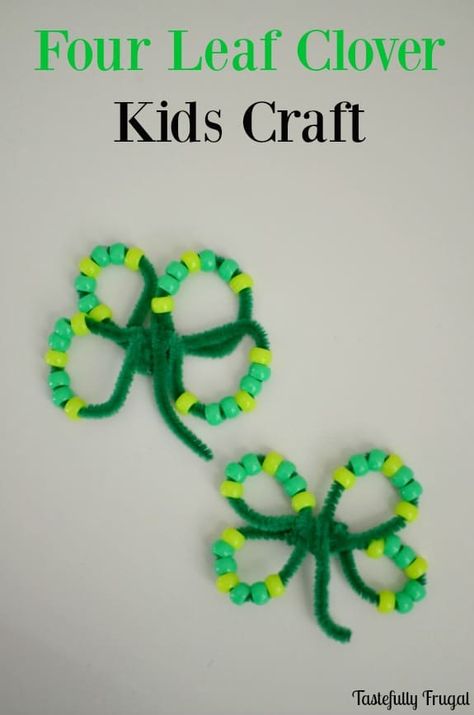 4 H Clover, Clover Craft, Shamrock Craft, St Patricks Day Quotes, St Patricks Day Crafts For Kids, St Patrick's Day Crafts, Cheap Crafts, Budget Friendly Decor, Childrens Crafts