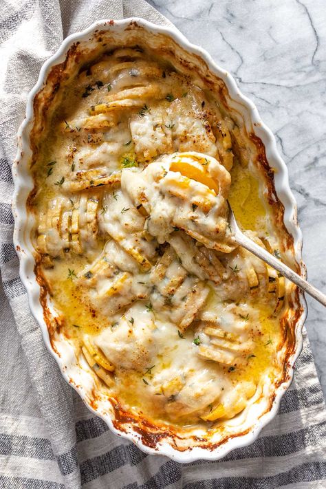 Delicata Squash Gruyère Gratin - A Cultivated Living Acorn Squash Roasted, Keto Side Dish, Hot Cheese, Keto Side, Delicata Squash, Keto Side Dishes, Meal Suggestions, Winter Squash, Ultimate Comfort Food