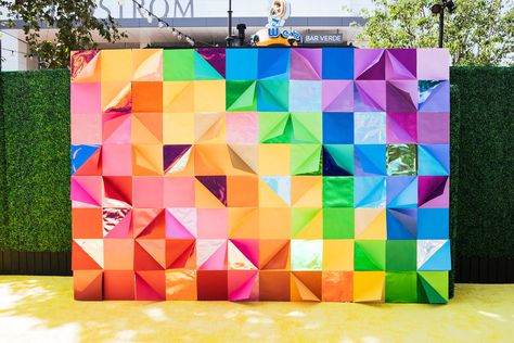 Prism Decor, Square Backdrop, Unique Event Decor, Art Competition Ideas, Rainbow Backdrop, Geometric Rainbow, Pride Day, Event Backdrop, Colorful Aesthetic