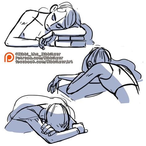 Drawing Reference Poses Sleeping, Person Writing In Book Drawing Reference, Working Poses Drawing, Sleep Poses Reference, Sleeping On Table Pose Reference Drawing, Person Laying On Desk Reference, Sleeping Character Pose, Pose Reference Drawing Sleeping, Body Base Sleeping