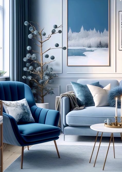 Blue Sofa Living, Blue Sofas Living Room, Living Room Sofa Design, Glam Room, White Living Room, Blue Living Room, Decoration Inspiration, Design Living Room, House Interior Decor