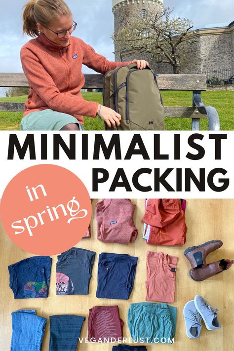 Discover how to pack light with our minimalist packing list for Europe this spring. Learn to choose versatile pieces that mix and match perfectly, saving space and giving you endless outfit options. This guide ensures you travel smart without sacrificing style or comfort, making your trip unforgettable. Europe In Spring, Packing List Spring, Minimalist Travel Wardrobe, Packing List For Europe, Minimalist Packing, Carry On Packing Tips, Spring Packing, Europe Packing List, Ultimate Packing List