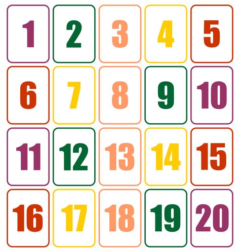 Number Cards 1-20 Numbers 1-30 Free Printable, Number 1-20, Number Cards 1-20 Free Printable, Large Printable Numbers, Printable Calendar Numbers, Number Cards Printable, Math Number Cards, Proper Nouns Worksheet, Technology Lesson Plans