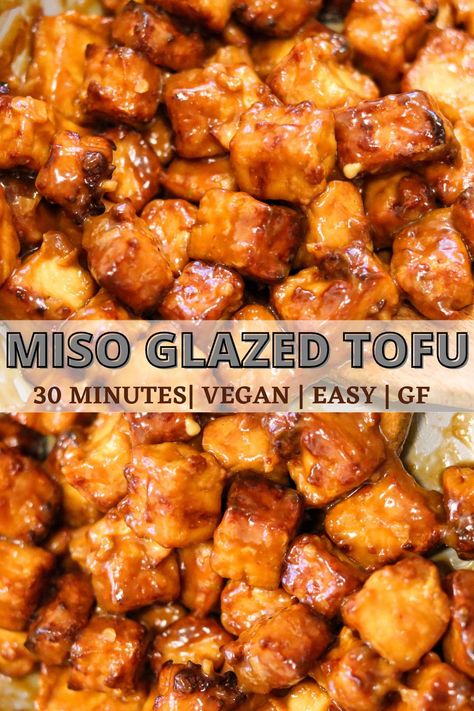 Miso Tofu, Vegan Noodles Recipes, Glazed Tofu, Rice And Veggies, Cheap Vegan Meals, Healthy Vegan Dinner Recipes, Vegan Asian Recipes, Healthy Vegan Dinner, Drink Inspiration