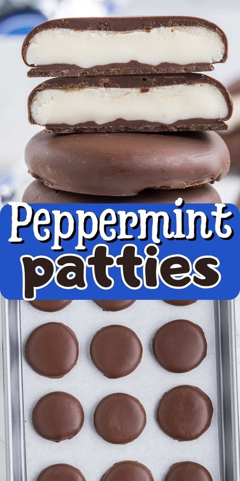 Peppermint Patties Recipe, Candy Aisle, Peppermint Patty Recipe, Homemade Peppermint Patties, Christmas Candies, Easy Dessert Recipes, Peppermint Patty, Christmas Baking Recipes, Gift Tray