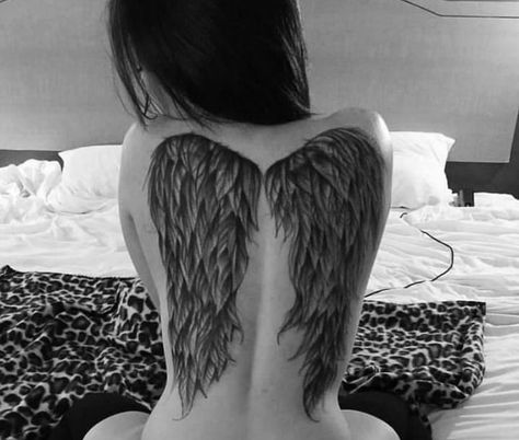 Angle Wing Tattoos, Angel Wings Tattoo On Back, Angle Tattoo, Wing Tattoos On Back, Lower Arm Tattoos, Waist Tattoos, Ear Tattoo Ideas, Full Sleeve Tattoo Design, Ear Tattoos