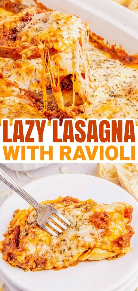 Cheese Ravioli Lasagna Recipe, Easy Lasagna Recipe With Frozen Ravioli, Cheese Ravioli Recipe Frozen Crockpot, Sausage Ravioli Lasagna, Mess Free Lasagna Bites, Ravioli Lasagna With Cottage Cheese, Ravioli Lasagna With Ricotta Cheese, Cheese Ravioli Casserole, Frozen Ravioli Lasagna