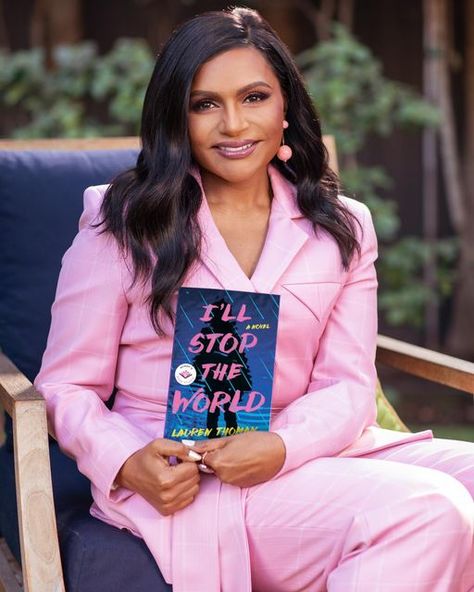 Mindy Kaling on Instagram: "It’s here! I'LL STOP THE WORLD by @laurenthomanwrites is the next release from my book studio. If you know me, you know I love a mystery, it’s kind of my illness. And this one did not disappoint. I’LL STOP THE WORLD is part coming of age story, part time travel odyssey, part emotional tale of second chances. How many parts ARE there even? The perfect amount. And best of all, it’s available now for free with your Prime membership. So easy." Author Poses With Books, Book Launch Outfit Ideas, Author Photoshoot Ideas Women, Journaling Photoshoot, Author Branding Photoshoot, Author Photoshoot Ideas, Author Photoshoot, Terri Cole, Mindy Kaling Style