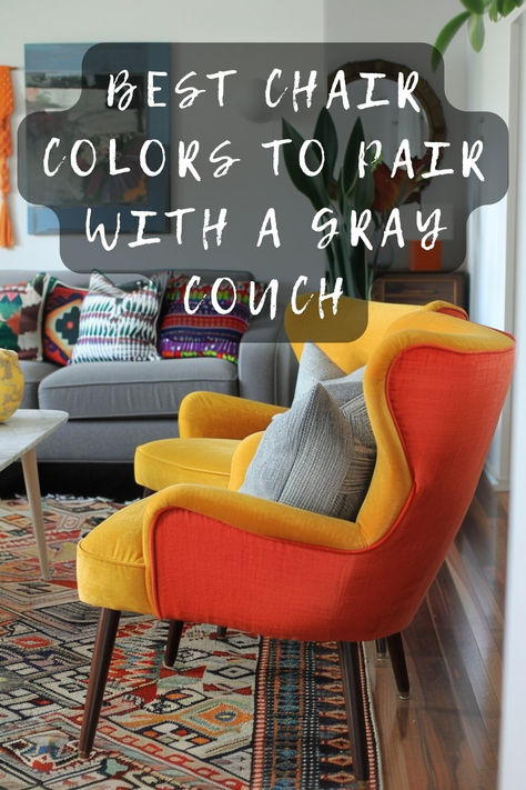 Thinking about what color chairs will complement your gray couch? Find the perfect hues that will enhance your living space’s charm. Click to explore top color matches! 🎨🛋️ #HomeDecor #LivingRoomStyle #GrayCouch #ColorMatching #InteriorDesign Grey Couch Eclectic, Mismatch Couches Living Room, Mismatched Couches Living Room, Eclectic Living Room Decor, Living Room Decor Eclectic, Gray Couch, Best Chair, Couch Ideas, Brown Chair