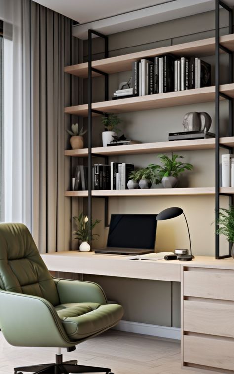 office room office desk decor work from home wfh office ideas office interior design modern office interiors modern design office setup Modern Home Offices, Small Home Offices, Home Office Ideas, Small Home Office, Working Space, Hus Inspiration, Modern Home Office, Home Office Setup, Home Office Space