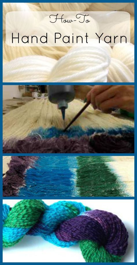 Dyeing Yarn  ~ Don't you just love unique, hand dyed yarn? Learn how to dye yarn with this easy hand painting technique. #dyeing #yarnlove Dyed Yarn Diy, Tie Dye Tutorial, Yarn Tutorials, Dyeing Tutorials, Updo Tutorial, Diy Ombre, Spinning Wool, Hand Painted Yarn, Fibre And Fabric