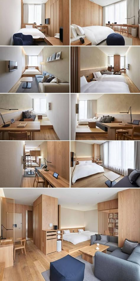 Muji Room, Bedroom Wallpaper Design, Muji Interior Design, Muji Interior, Muji Hotel, Muji House, Wallpaper Design Ideas, Small Hotel Room, Painting Design Ideas