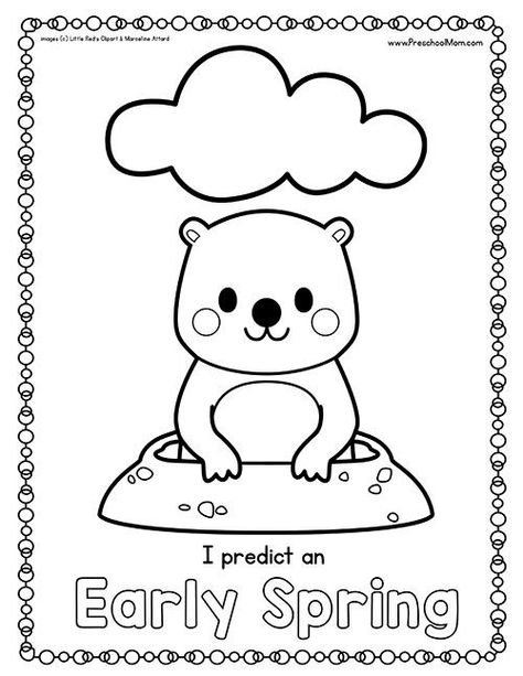 Kindergarten Groundhog Day, Preschool Groundhog, Christmas Present Coloring Pages, Task Ideas, February Themes, Groundhog Day Activities, Ground Hog, Preschool Mom, February Ideas