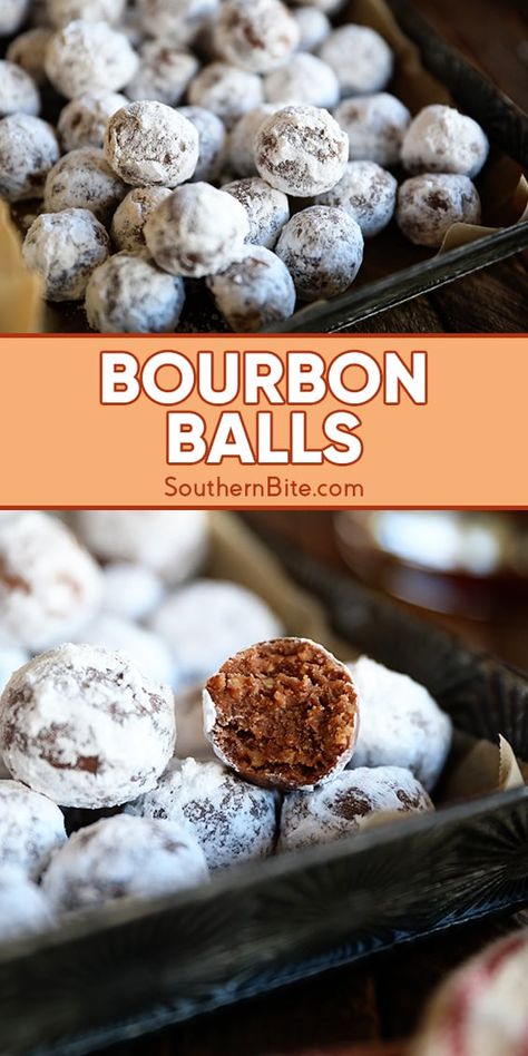 Bourbon Balls Vanilla Wafers, No Bake Booze Balls, No Bake Bourbon Balls, Boozy Christmas Treats, Kentucky Bourbon Balls, Truffle Ideas, Christmas Delicacies, Bourbon Ball, Bourbon Balls Recipe